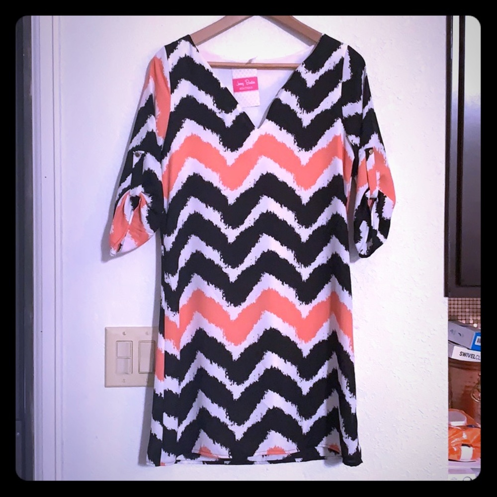 LUXE straight quarter length sleeves dress